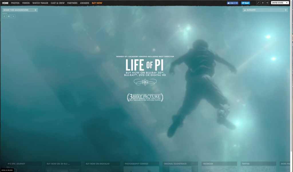 The Life of Pi movie site