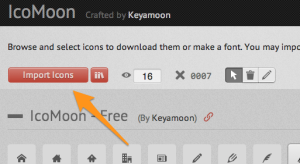 The Import Icons button