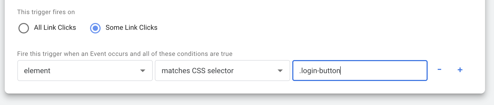 Setting up a GTM trigger with a CSS selector
